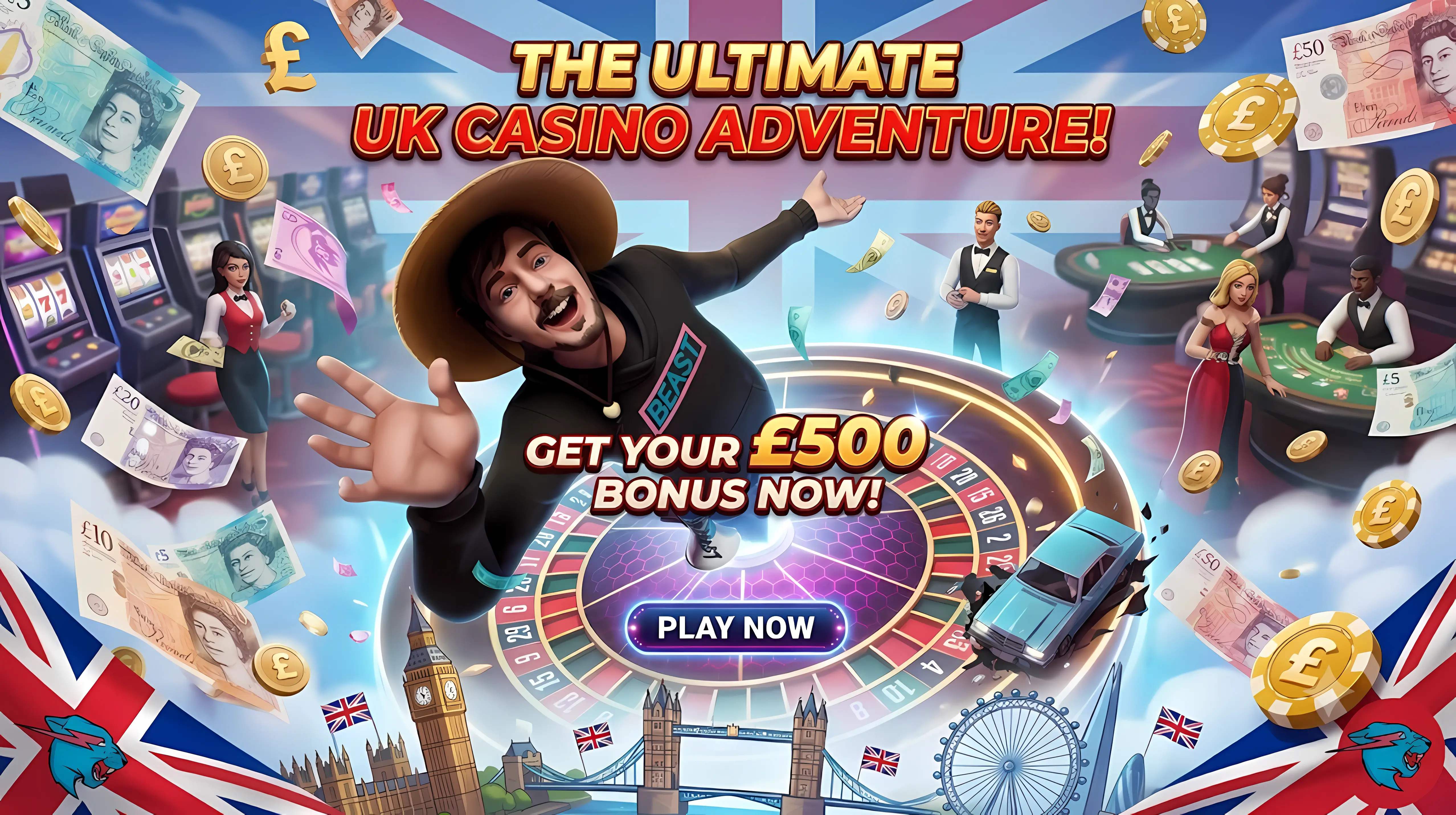 Mr Beast Casino app download UK Promo banner.